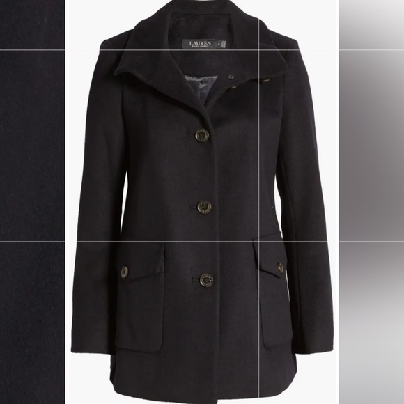 Ralph Lauren black wool pea coat - Picture 8 of 8
